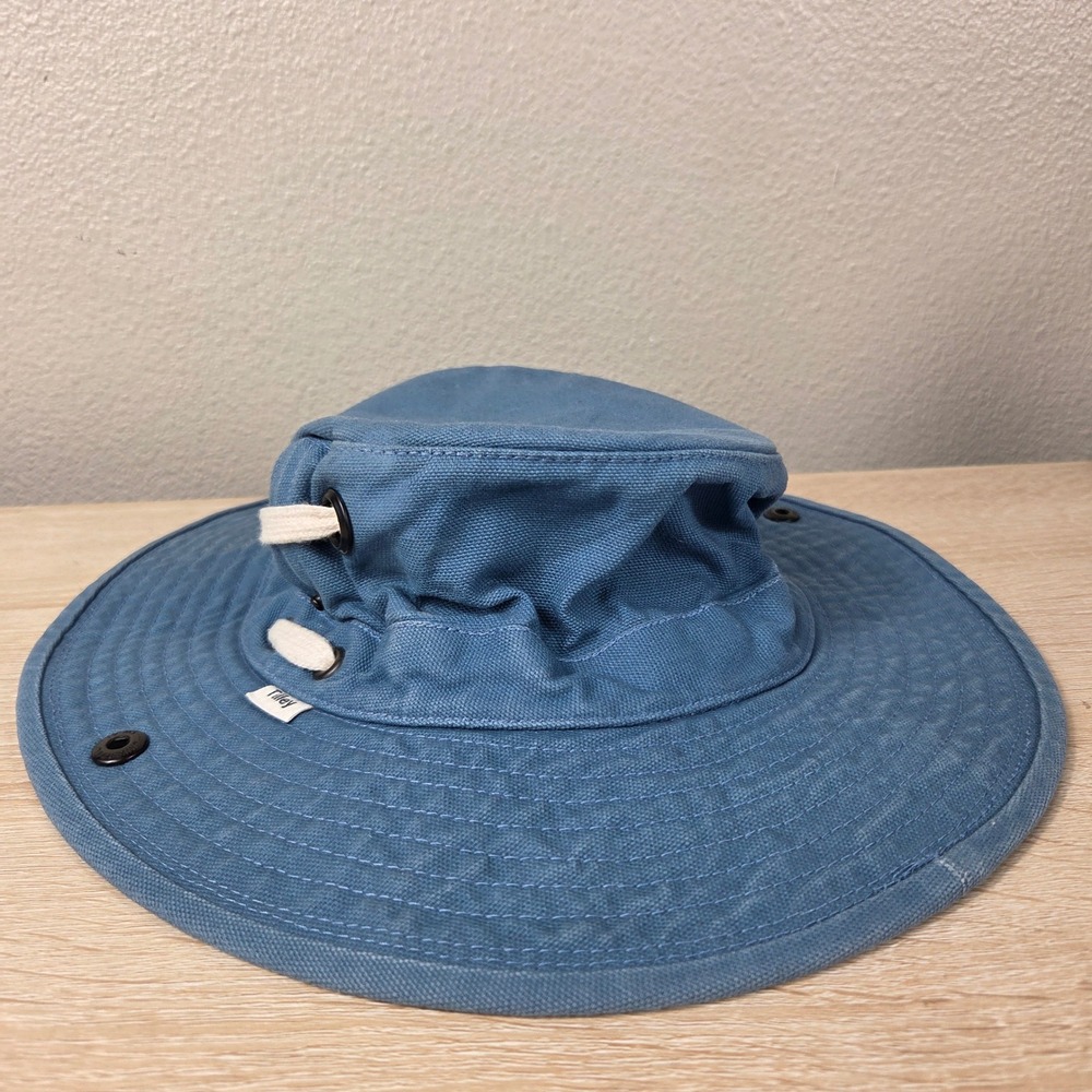 Tilley T3 Wanderer Kids Size 7 Blue Cotton Duck Sun Hat Made in Canada
